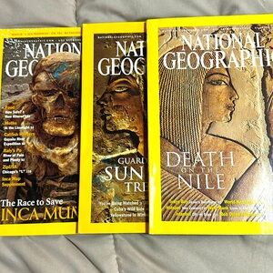 National Geographic 2002 - 2003.  Great condition.  One has wear at the top.